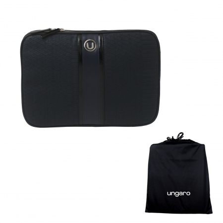 Cadou Business Geanta Laptop Ungaro Pitone Piele Blue & Butoni Noir by Borealy [3]