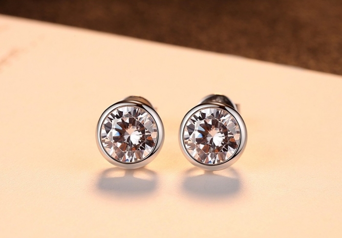 Cercei Argint 925 by Borealy, Crystal Round [3]