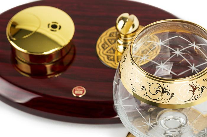 Set Încălzitor de Cognac de Lux by Credan si Butoni Gold Round by Credan [4]