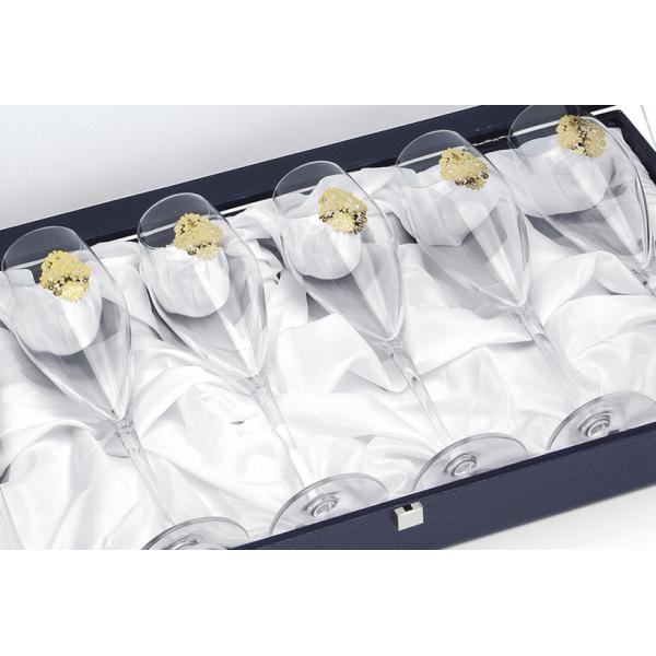 Arabesque Spumante Set 6 Glasses Champagne Gold Plated by Chinelli - made in Italy [3]