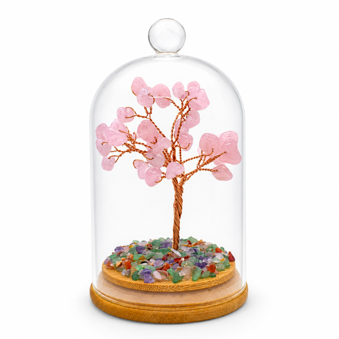 Arborele Prosperității cu Pietre Semiprețioase în Cupolă de Sticlă – 14 cm [2]