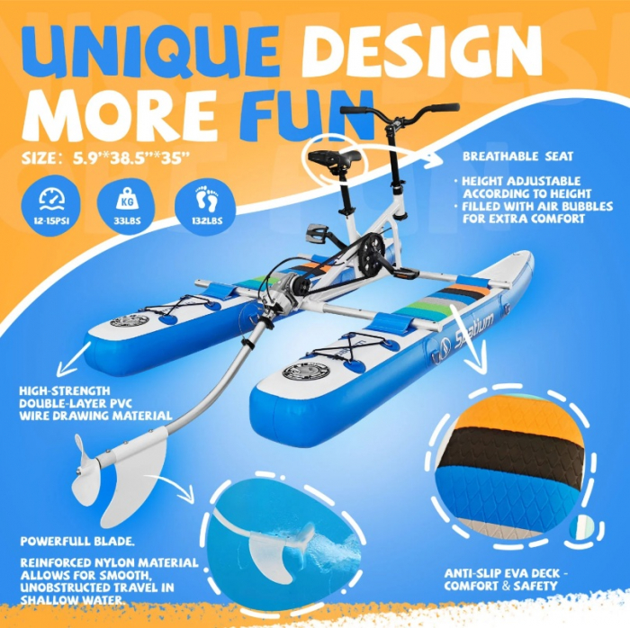 Închiriere Bicicleta pe apa pentru Copii - WaterBike - Bicicleta care merge pe apa - Unic in Romania [3]