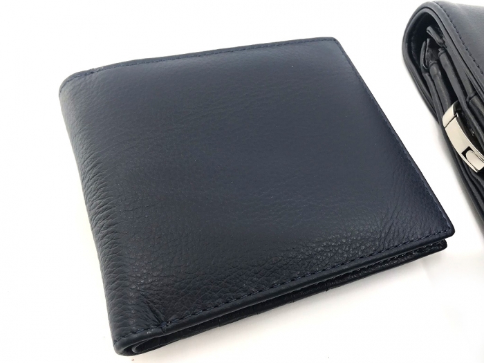 Borseta piele naturala bleumarin si portofel piele naturala [2]