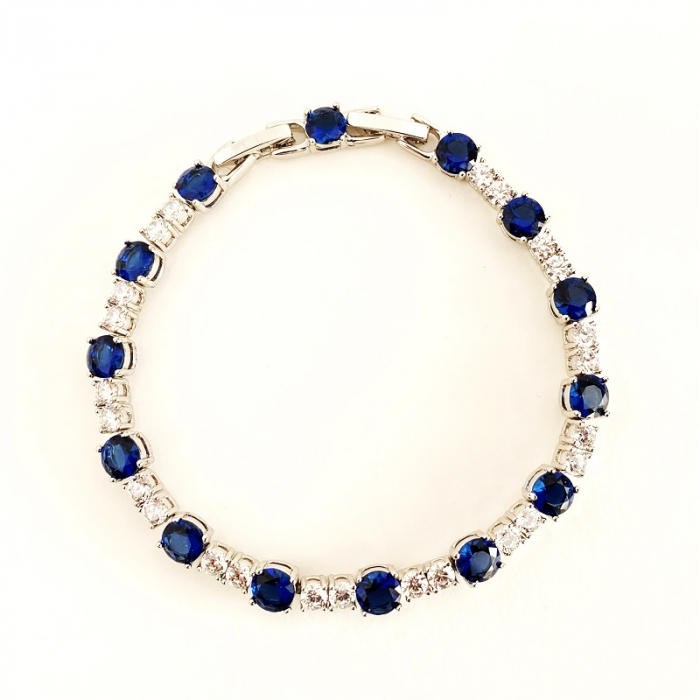 Brăţară Tennis Blue Classic 10 carate Simulated Diamonds & Blue Sapphire [3]