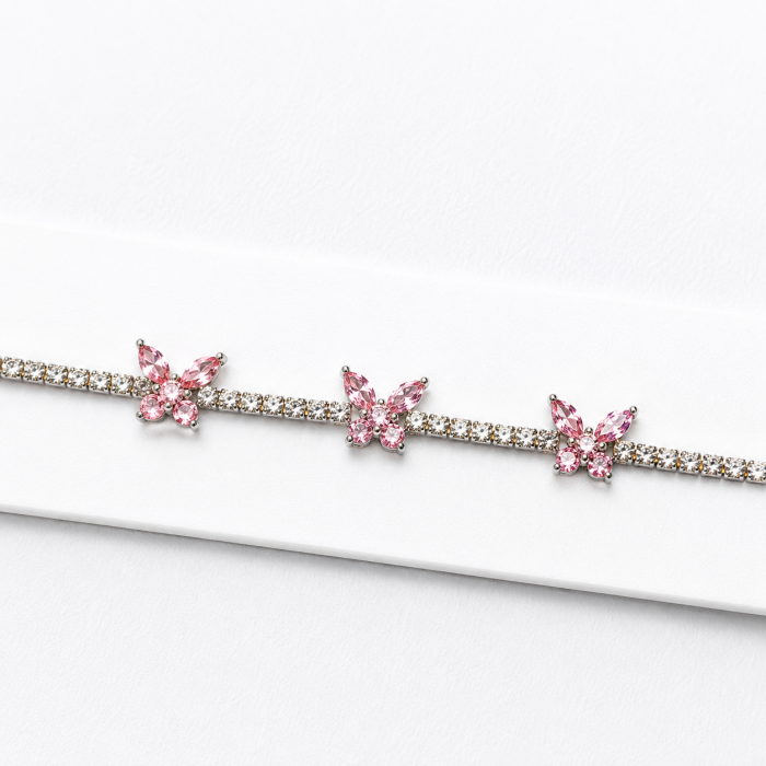 Brățară Pink Butterfly – Eleganță Delicată cu Cristale Roz [3]