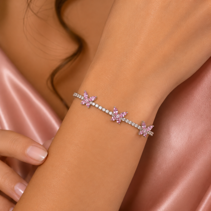 Brățară Pink Butterfly – Eleganță Delicată cu Cristale Roz [2]