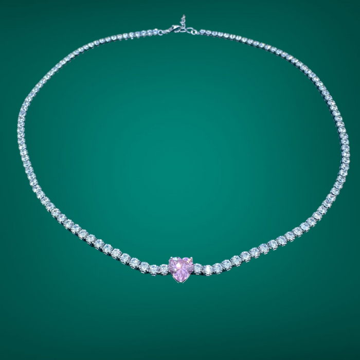 Colier Pink Heart Tennis [5]