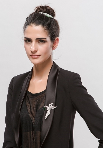 Broşă Eagle Emerald Drop by Borealy [4]