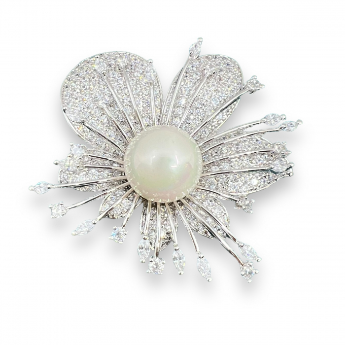 Brosa Borealy Orchid & Esarfa Matase cu 2 fete [2]