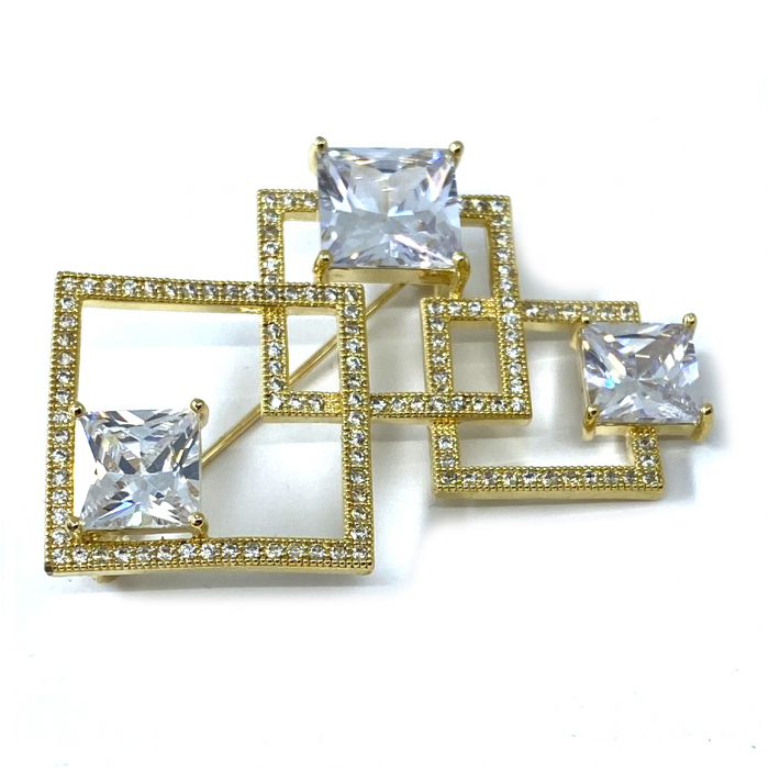 Luxury Brosa Couture Gold & Cadou Esarfa Matase [2]