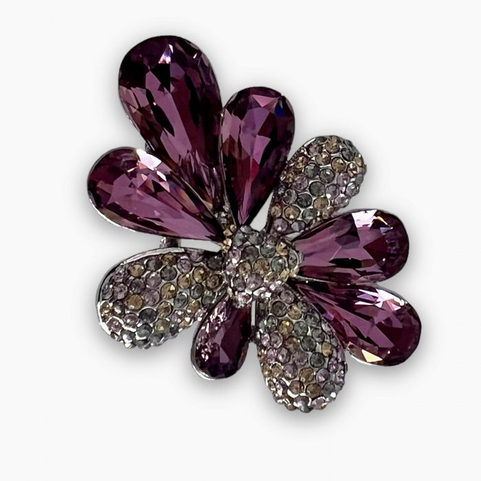 Brosa Flower Purple & Cadou Esarfa Matase & Cutie Depozitare White [3]