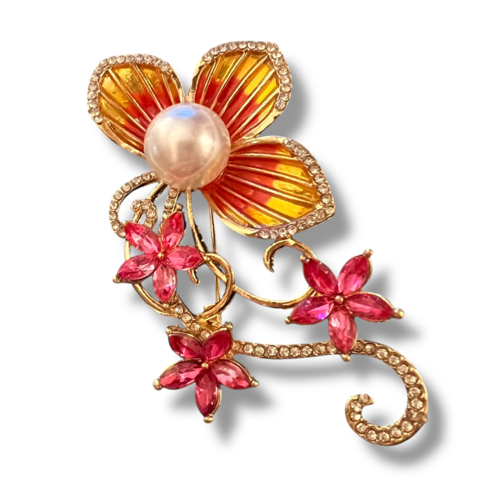 Broşă Flowers & Cadou Esarfa Matase [7]