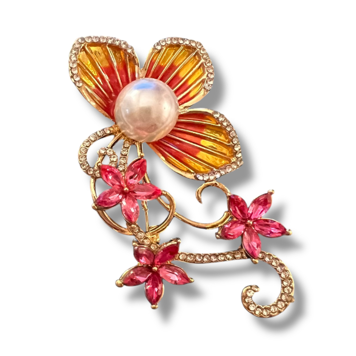 Broşă Flowers & Cadou Esarfa Matase [5]