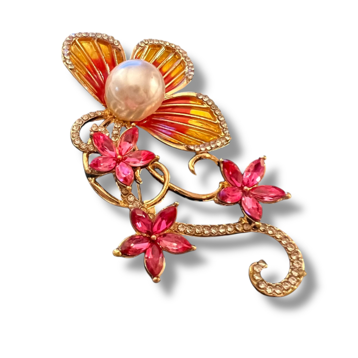 Broşă Flowers & Cadou Esarfa Matase [6]