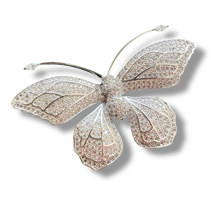 Broșă Fluture Elegantă cu Cristale Cadou 8 Martie Profesoare Borealy [2]