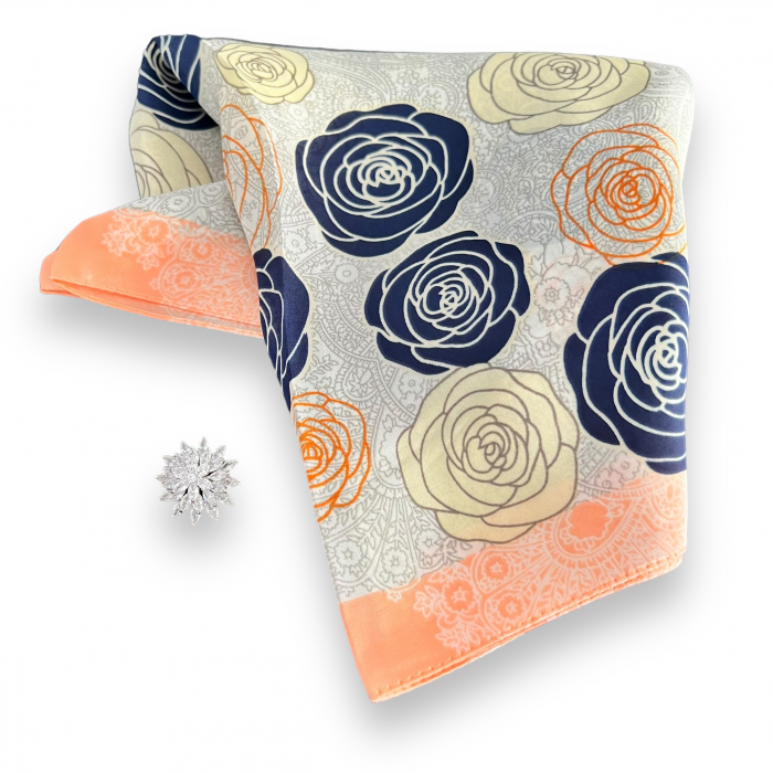 Broşă Rotating Flower & Esarfa Matase [4]