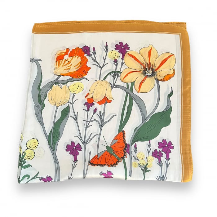 Brosa Leaves Crystals & Esarfa Spring 70 cm x 70 cm [4]