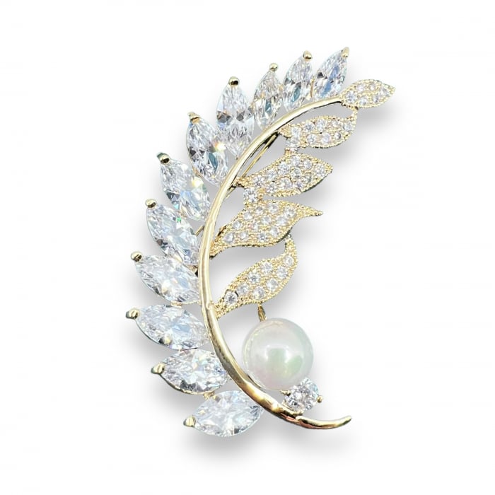 Brosa Leaves Crystals & Esarfa Spring 70 cm x 70 cm [5]