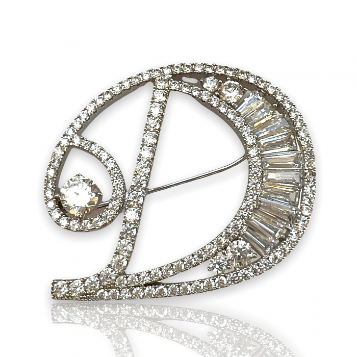 Brosa Letter D & Cadou Esarfa Matase [2]