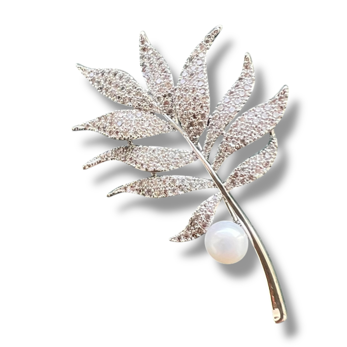 Set Cadou 8 Martie – Broșă Elegantă cu Perlă & Eșarfă Florală [2]