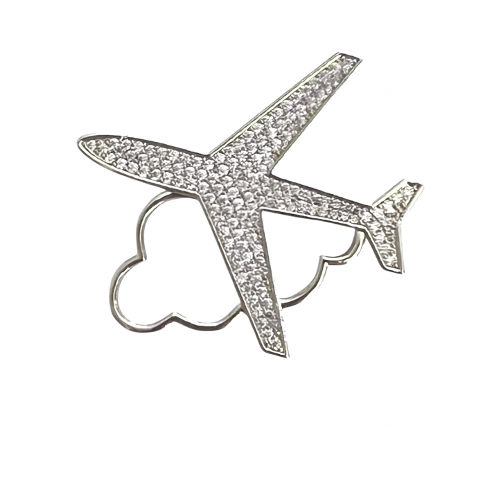 Broșă Avion cu Nor – Accesoriu Elegant pentru Pasionații de Călătorii [2]