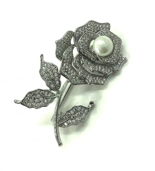 Brosa Rose Flower Perla Borealy & Esarfa Matase Borealy [2]