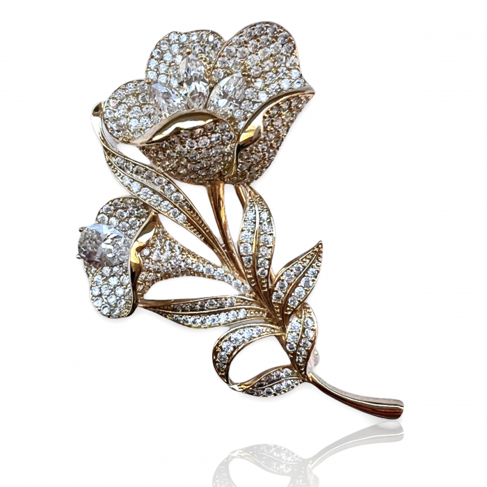 Brosa Lily Flower Borealy & Cadou Esarfa Matase [2]