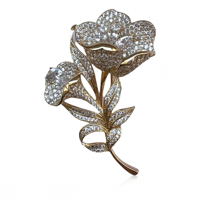 Brosa Lily Flower Borealy & Cadou Esarfa Matase [3]