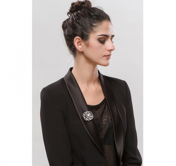 Brosa Rose Butterfly & Cadou Esarfa Matase [4]