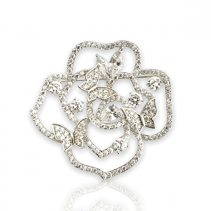 Brosa Rose Butterfly & Cadou Esarfa Matase [3]