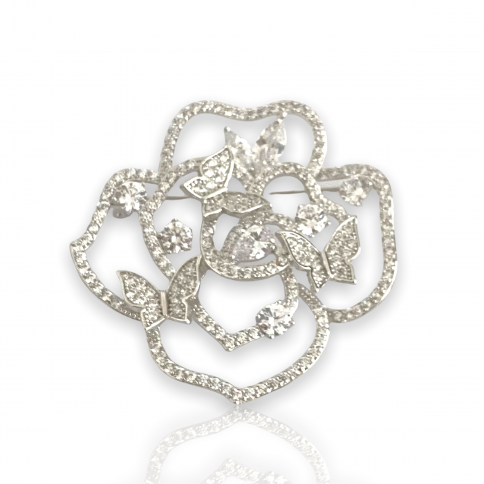 Brosa Rose Butterfly & Cadou Esarfa Matase [2]