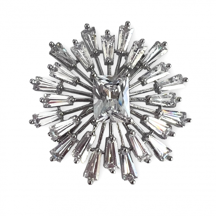 Brosa Sparkle Aurora & Cadou Esarfa Matase & Cutie Depozitare White [2]