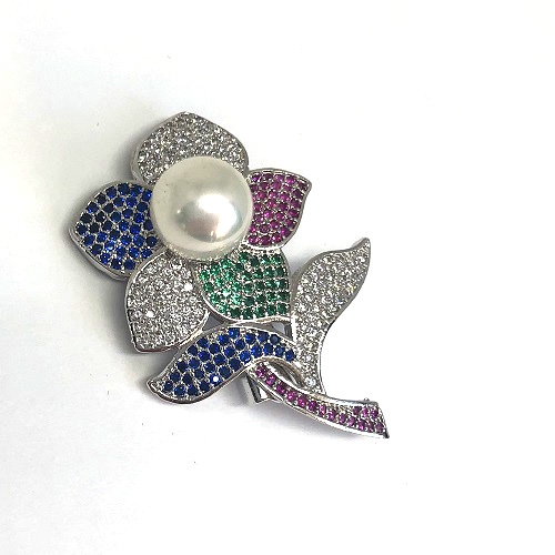 Broşă Pearl Flower White [2]