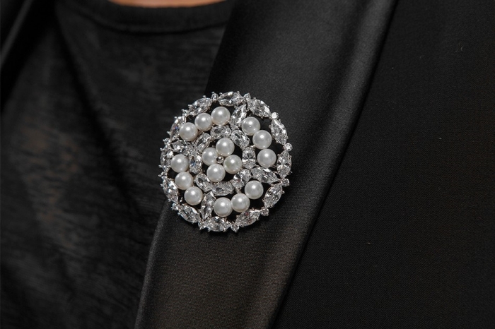 Broşă Borealy Crystal Round Pearls [3]