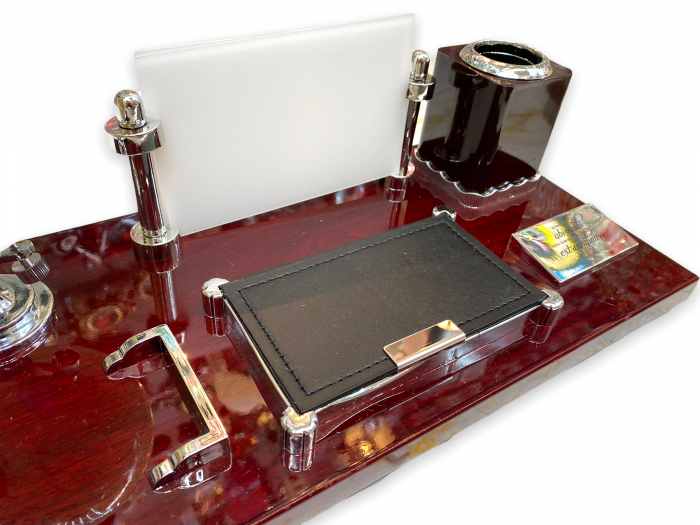 Set Birou Brown Business Desk 2 - Photo Frame, Gravat cu Mesaj Inspirational [2]