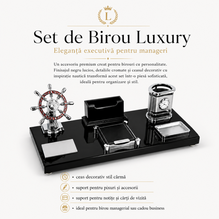 Set de Birou Luxury pentru Manager cu Ceas Marin și Accesorii Elegante [3]