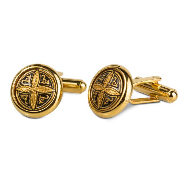 Set Butoni Gold Round by Credan si Note pad Black Hugo Boss [3]