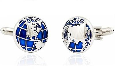 Set Butoni World Map Silver & Blue si Note pad Hugo Boss [2]