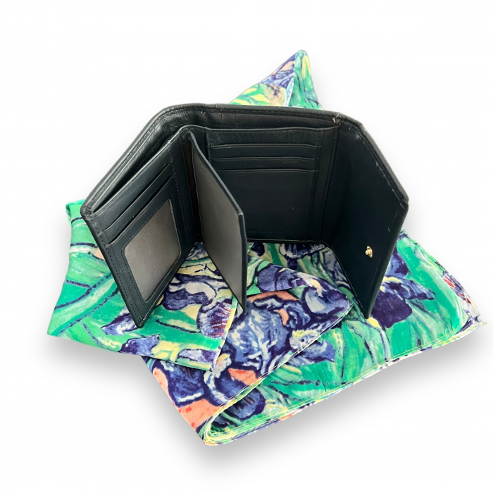 Cadou Portofel Blue Piele Naturala si Esarfa Matase [2]