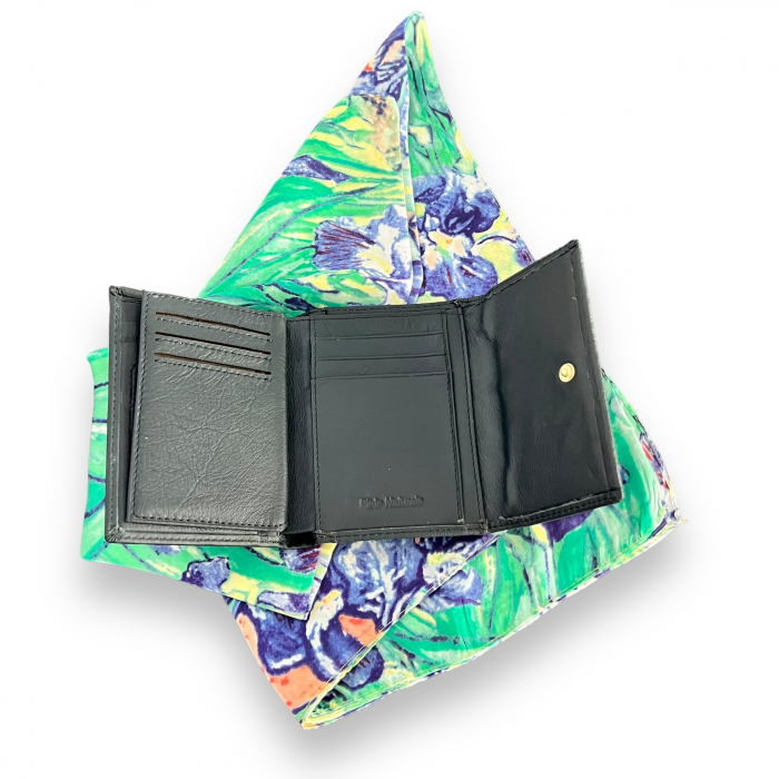 Cadou Portofel Blue Piele Naturala si Esarfa Matase [6]