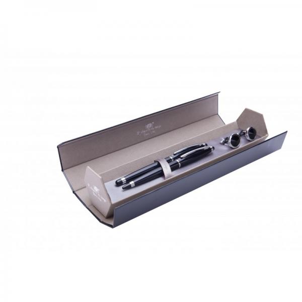 Cadou Business Desk Black & Silver Stilou, Pix si Butoni [3]