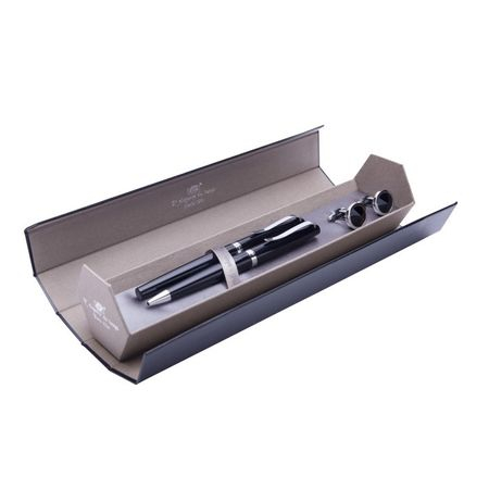 Cadou Business Black & Silver Stilou, Pix si Butoni [2]