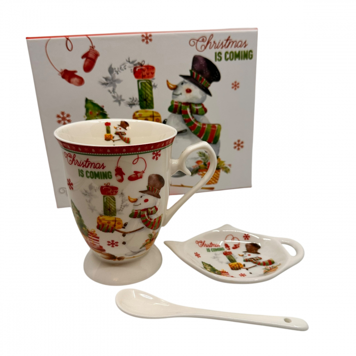 Cadou Caciun - Cana, lingurita si suport plic ceai - Christmas is Coming [2]