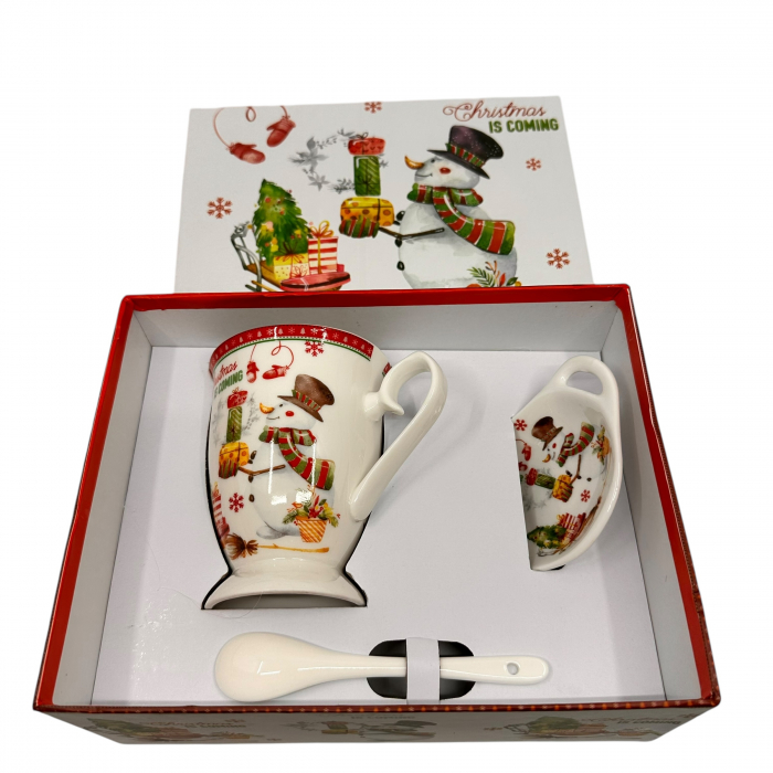 Cadou Caciun - Cana, lingurita si suport plic ceai - Christmas is Coming [3]