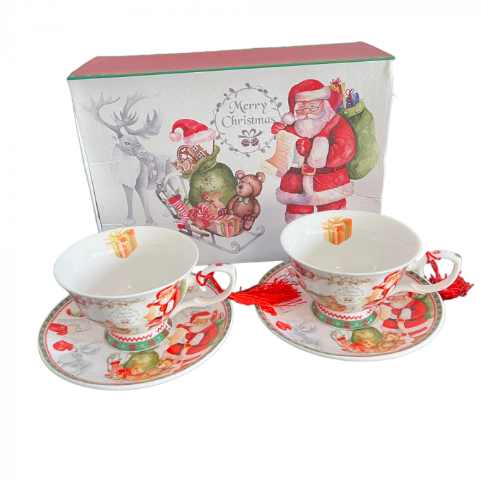 Cadou Set 2 Cani Merry Christmas cu farfurioare [5]