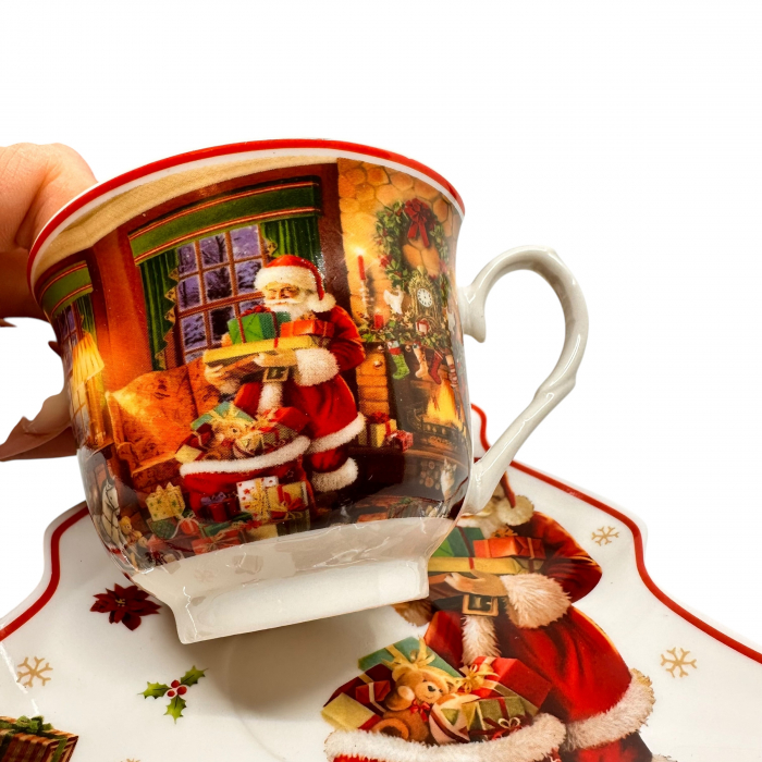 Cadou Craciun Cana si farfuriuta in forma de Brad [2]