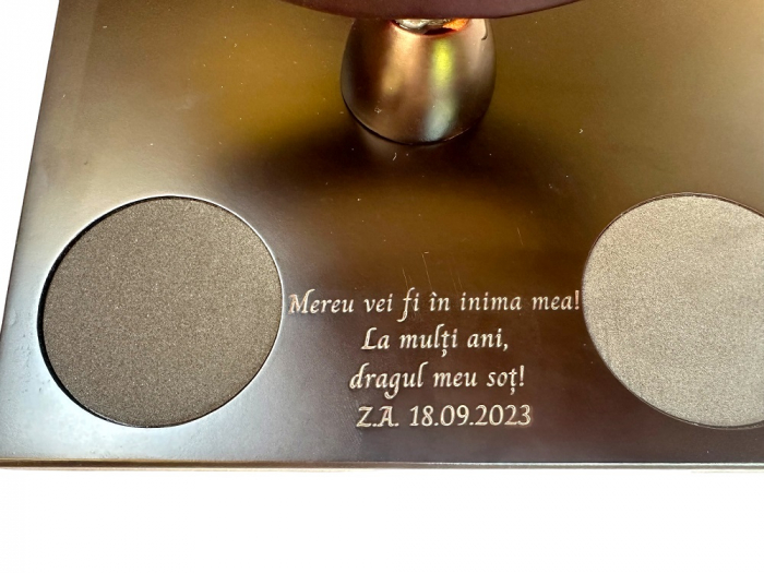 Cadou Luxury Decantor cu Patru Pahare Glob World & Suport Lemn Kitchen [10]