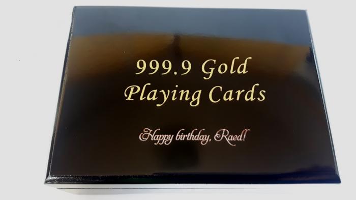 Cadou Gold Magic Playing Cards in cutie de lux din lemn - Carti de Joc Aurite [6]