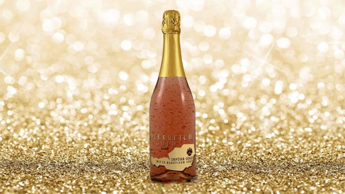 Cadou Rose Gold Luxury Şampanie - cu foiţă de aur 23 karate & Bomboane Geisha [5]