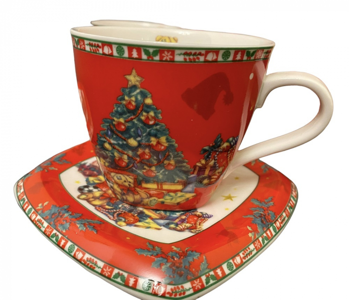 Cadou Set 2 Cani Happy Christmas cu farfurioare + Cutie cadou [2]